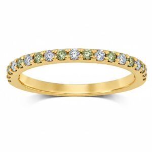 YELLOW GOLD PERIDOT & DIAMOND RING M4780