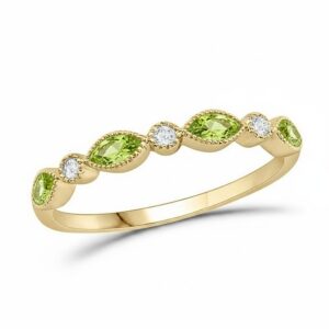 YELLOW GOLD PERIDOT & DIAMOND BAND M5433