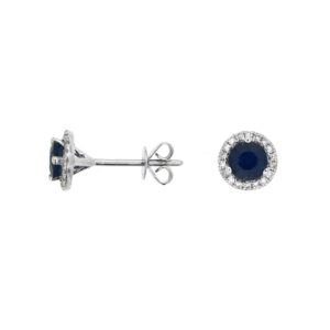 WHITE GOLD SAPPHIRE & DIAMOND EARRINGS WC6404S