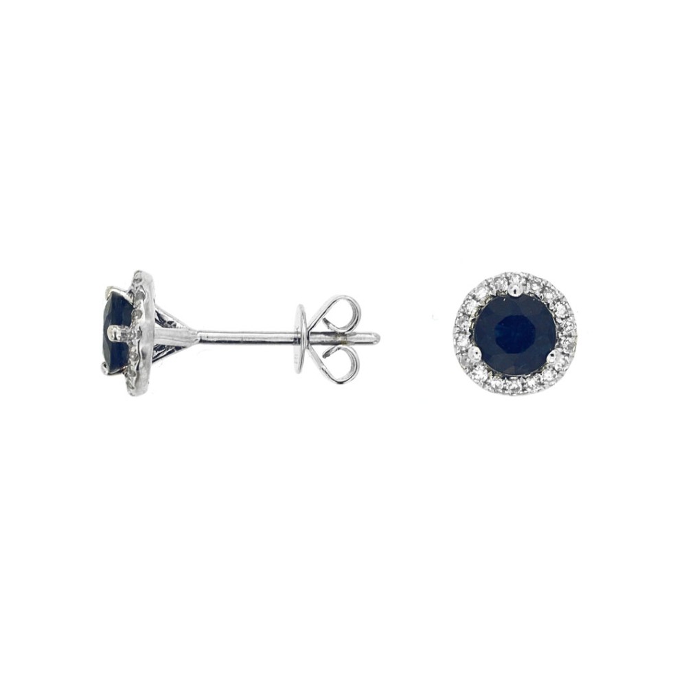 WHITE GOLD SAPPHIRE & DIAMOND EARRINGS WC6404S