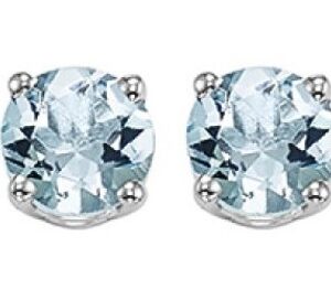 WHITE GOLD AQUAMARINE EARRINGS EAR30-4W