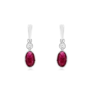 WHITE GOLD RUBY & DIAMOND EARRINGS WH1855R