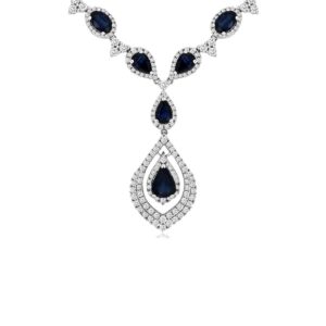 WHITE GOLD SAPPHIRE & DIAMOND NECKLACE WH1076S