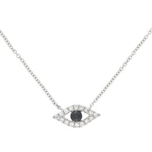 WHITE GOLD SAPPHIRE & DIAMOND NECKLACE WH1940S
