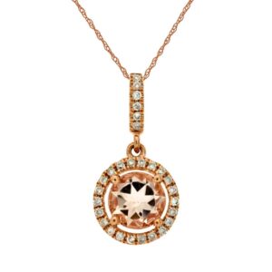 ROSE GOLD MORGANITE & DIAMOND PENDANT PC6168M