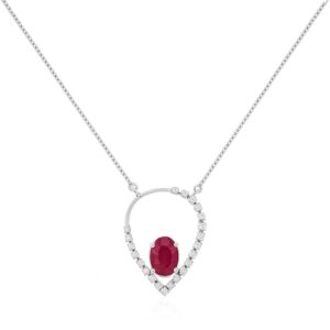 WHITE GOLD RUBY & DIAMOND NECKLACE WH2409R