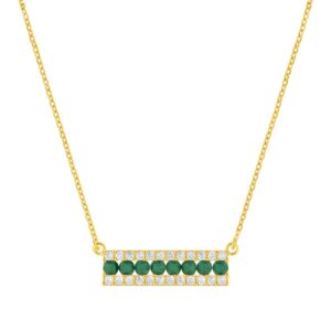 YELLOW GOLD EMERALD & DIAMOND NECKLACE H1310EM