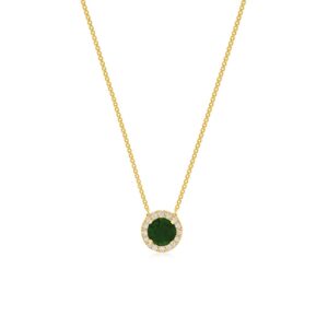 YELLOW GOLD EMERALD & DIAMOND NECKLACE H2330EM