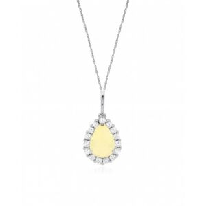 WHITE GOLD OPAL & DIAMOND PENDANT WP3826F