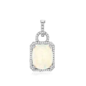 WHITE GOLD OPAL & DIAMOND NECKLACE WC2459F