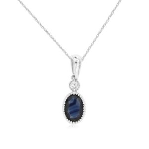WHITE GOLD SAPPHIRE & DIAMOND PENDANT WH1854S