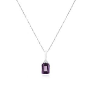 WHITE GOLD AMETHYST & DIAMOND PENDANT WH2871A