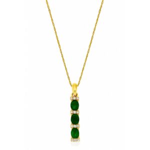 YELLOW GOLD EMERALD & DIAMOND PENDANT C7315E