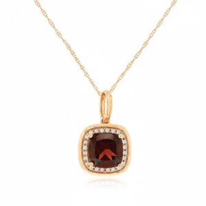 ROSE GOLD GARNET & DIAMOND PENDANT PC4060G