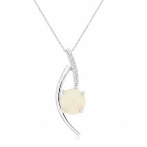 WHITE GOLD OPAL & DIAMOND PENDANT WC4828F