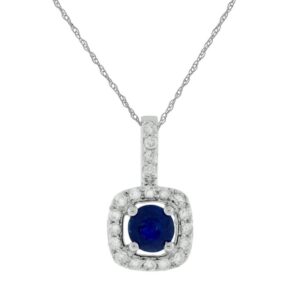 WHITE GOLD SAPPHIRE & DIAMOND PENDANT WC5900S