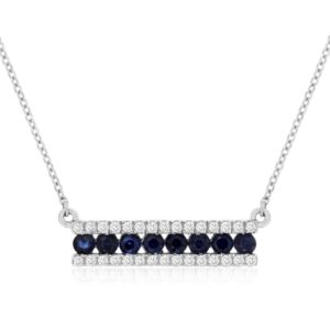 WHITE GOLD SAPPHIRE & DIAMOND NECKLACE WH1310S