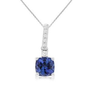 WHITE GOLD TANZANITE & DIAMOND PENDANT WH2549Z