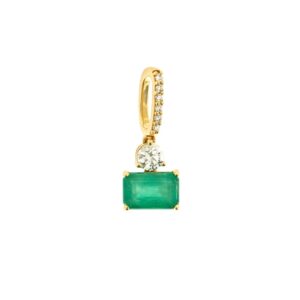 YELLOW GOLD EMERALD & DIAMOND PENDANT H3785EM