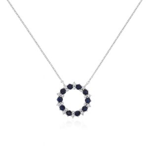 WHITE GOLD SAPPHIRE & DIAMOND NECKLACE WH2769S