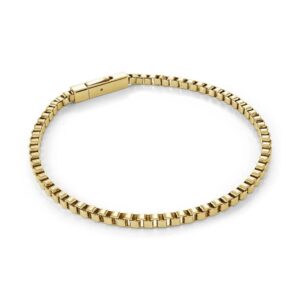 ITALGEM STEEL GOLD-IP POLISHED SQUARE-BOX BRACELET SMB797-GO-8