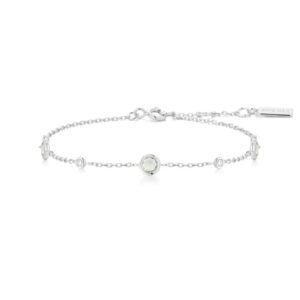 ANIA HAIE SILVER MINT GREEN STATION BRACELET B073-06H
