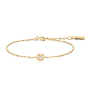 ANIA HAIE GOLD MODERN BEZEL-SET SOLITAIRE BRACELET B072-01G