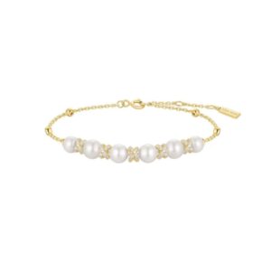 ANIA HAIE GOLD SPARKLING BRAIDED SHELL PEARL BRACELET B069-03G