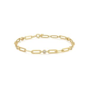 ANIA HAIE GOLD BEZEL STATION PAPER CLIP CHAIN BRACELET B069-01G