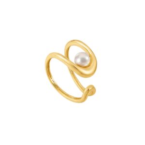 ANIA HAIE GOLD PEARL SCULPTED ADJUSTABLE RING R043-02G
