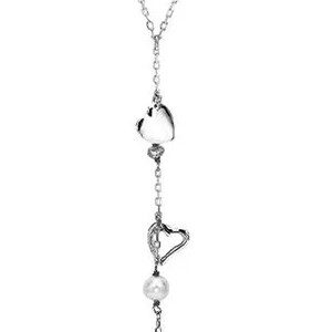 STERLING SILVER PINK PEARL "Y" NECKLACE 1145SN01-SS