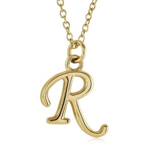 ITALGEM STEEL CURSIVE-LETTER NECKLACE INITIAL1-R-GO