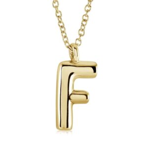 ITALGEM STEEL BUBBLE-LETTER NECKLACE INITIAL2-F-GO