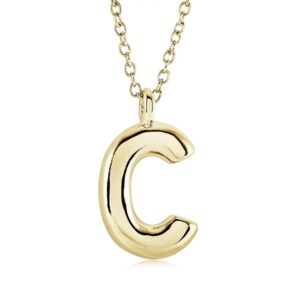 ITALGEM STEEL BUBBLE-LETTER NECKLACE INITIAL2-C-GO