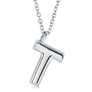 ITALGEM STEEL BUBBLE-LETTER NECKLACE INITIAL2-T