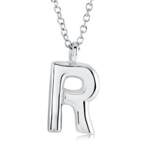 ITALGEM STEEL BUBBLE-LETTER NECKLACE INITIAL2-R