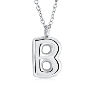 ITALGEM STEEL BUBBLE-LETTER NECKLACE INITIAL2-B