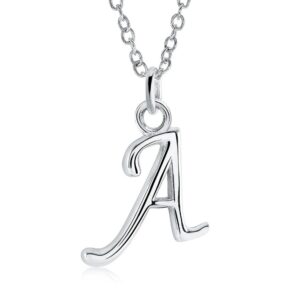 ITALGEM STEEL CURSIVE-LETTER NECKLACE INITIAL1-A