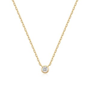 ANIA HAIE GOLD ROUND SOLITAIRE CZ NECKLACE N059-01G