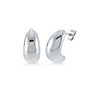 ITALGEM STEEL DROP POINTED-PUFF STUD EARRINGS SEA432