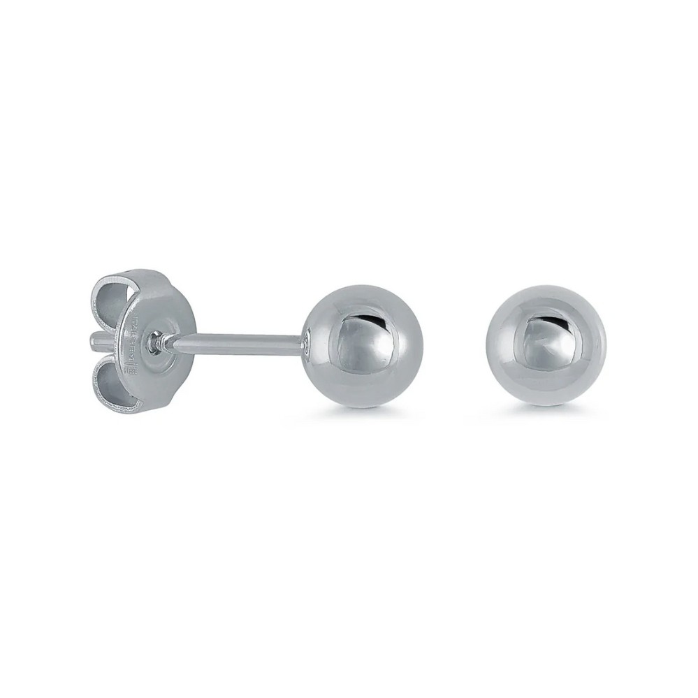 ITALGEM STEEL POLISHED BALL STUD EARRINGS SEA320-S