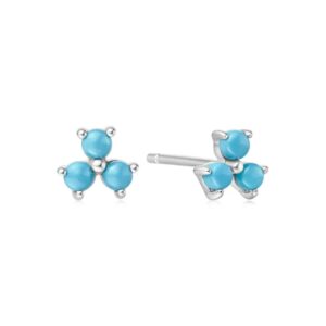 ANIA HAIE SILVER LAB CREATED TURQUOISE LOTUS STUD EARRINGS E063-04H