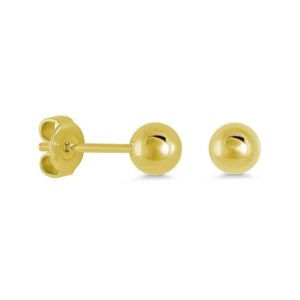 ITALGEM STEEL GOLD-IP POLISHED BALL STUD EARRINGS SEA322-G