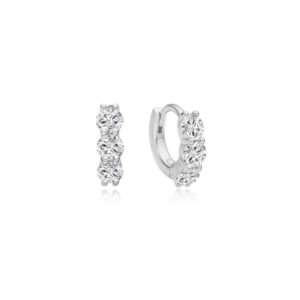 ANIA HAIE SILVER TRIO SPARKLE HUGGIE HOOP EARRINGS E075-04H