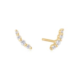 ANIA HAIE GOLD BEZEL BEADED STONE STUD EARRINGS E065-01G