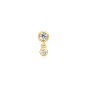 ANIA HAIE GOLD BEZEL DANGLE BARBELL SINGLE EARRING E070-09G