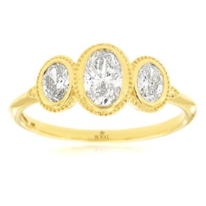 YELLOW GOLD OVAL CUT DIAMOND RING H3044D