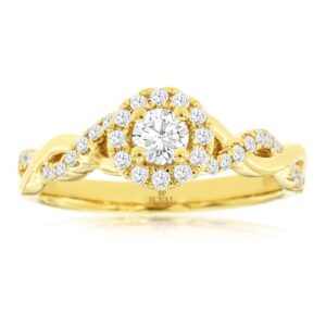 YELLOW GOLD DIAMOND ENGAGEMENT RING C9087D