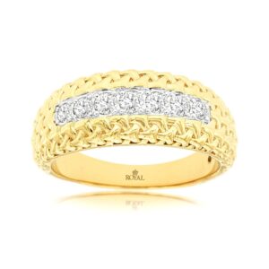 YELLOW GOLD DIAMOND WEDDING BAND H1792D