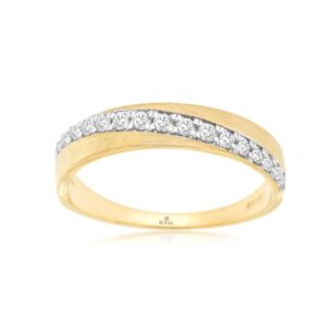 YELLOW GOLD DIAMOND WEDDING BAND H3662D